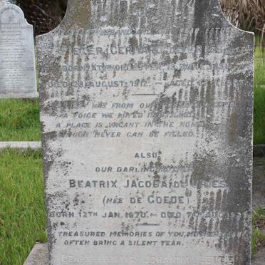 VRIES Pieter Gerhard, de 1851-1912 &amp; Beatrix Jacoba de GOEDE 1870-1929