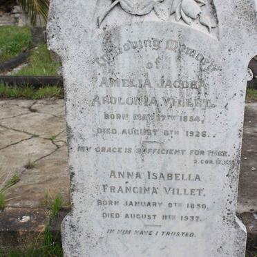 VILLET Amelia Jacoba Apolonia 1854-1926 :: VILLET Anna Isabella Francina 1850-1937