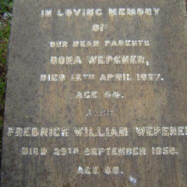 WEPENER Fredrick William -1950 &amp; Dora -1927