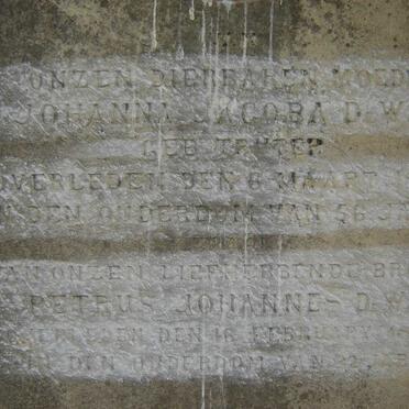 WET Johanna Jacoba, de nee TRUTER -1892 :: DE WET Petrus Johannes -1892