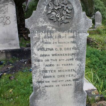 WANNENBURG C.D. Forrest 1862-1918 :: DREYER Pieter Michael Brink -1926 &amp; Helena C.B. WANNENBURG -1919