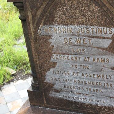 WET Hendrik Justinus, de -1887