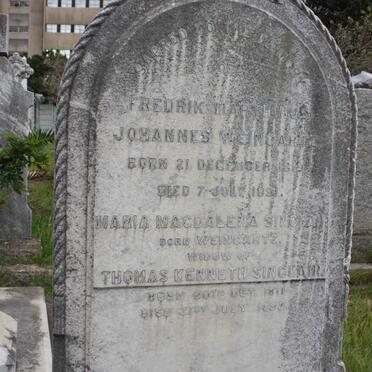 WEINGARTZ Fredrik Marthinus Johannes 1819-1891 :: SINCLAIR Maria Magdalena nee WEINGARTZ 1811-1893