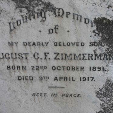 ZIMMERMANN August C.F. 1891-1917