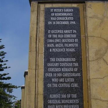 Western Cape, CAPE TOWN, Observatory, Main Road, St. Peters Church, Garden of Remembrance