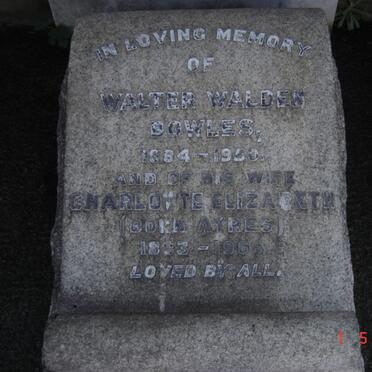 BOWLES Walter Walden 1884-1950 &amp; Charlotte Elizabeth AYRES 1883-1965