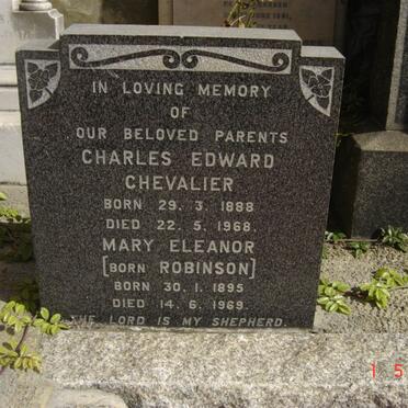 CHEVALIER Charles Edward 1888-1968 &amp; Mary Eleanor ROBINSON 1895-1969