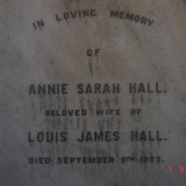 HALL Annie Sarah -1903