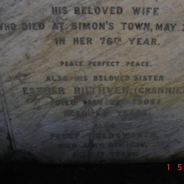 HARE Robert 1826-1893 &amp; Maria -1901 :: HARE Hannah Maria 1866-1884 :: RUTHVEN Esther  -1905 :: HOLDSWORTH Peggy  -1936