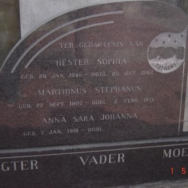 JOUBERT Marthinus Stephanus 1907-1971 &amp; Anna Sara Johanna 1918- :: JOUBERT Hester Sophia 1945-1967