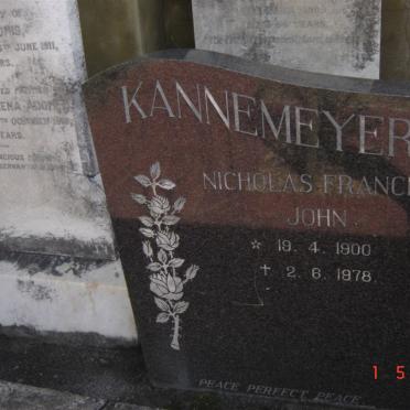 KANNEMEYER Nicholas Francis John 1900-1978