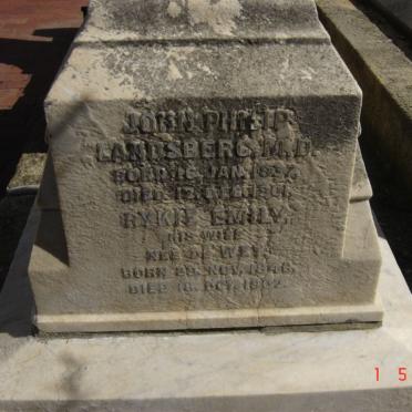 LANDSBERG John Philip 1837-1901 &amp; Rykie Emily DE WET 1846-1902