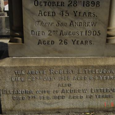 LITTLEJOHN Robert -1915 &amp; Georgina Lyon -1898, LITTLEJOHN Andrew -1905 &amp; Eleanora -1960_1