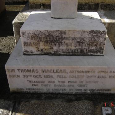 MACLEAR Thomas 1826-1907 :: MACLEAR Mary Susanna