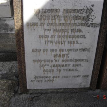 MOSSOP Joseph 1816-1895 &amp; Mary -1901