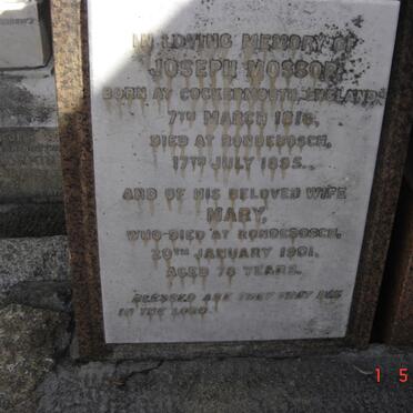 MOSSOP Joseph 1816-1895 &amp; Mary -1901