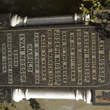 MOSSOP Joseph -1926 &amp; Ellen -1924 :: MOSSOP Harold Evan 1883-1964
