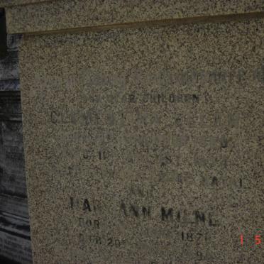 McGREGOR Clementine Ellen 1860-1874, McGREGOR Mary Ann Milne 1878-1890
