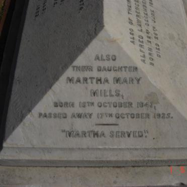 MILLS Daniel 1809-1889 &amp; Ellen 1815-1877