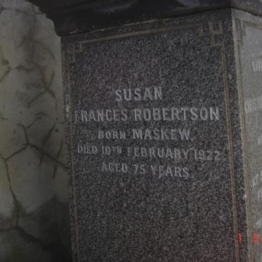 ROBERTSON Susan Frances nee MASKEW -1922