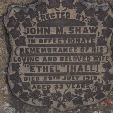 SHAW Ethel nee HALL -1919