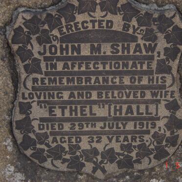 SHAW Ethel nee HALL -1919