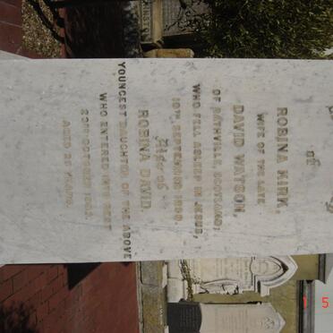 WATSON Robina nee KIRK -1898 :: WATSON Robina David -1903