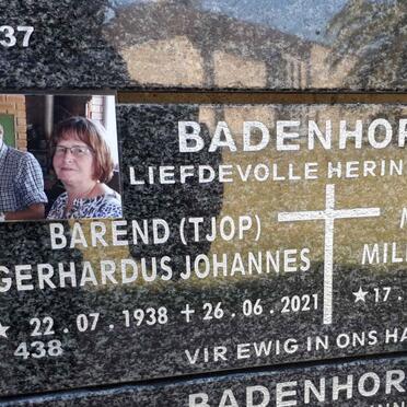 BADENHORST Gerhardus Johannes 1938-2021 &amp; Myra Mildred WIND 1943-2020