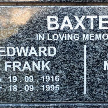 BAXTER Edward Frank 1916-1995 &amp; Adrienne Margaret 1917-1998