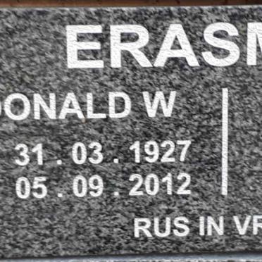 ERASMUS Donald W. 1927-2012