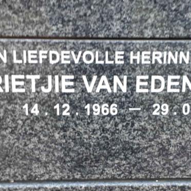 EDEN Marietjie, van nee BURGER 1966-2007