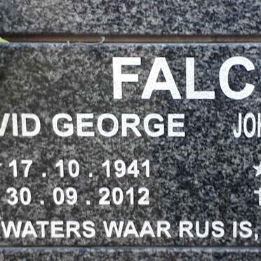 FALCK David George 1941-2012 &amp; Johanna Sophia Maria 1941-2018
