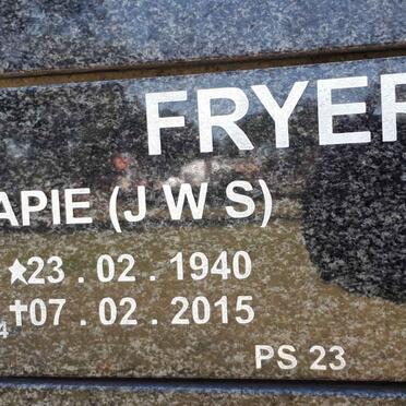 FRYER J.W.S. 1940-2015