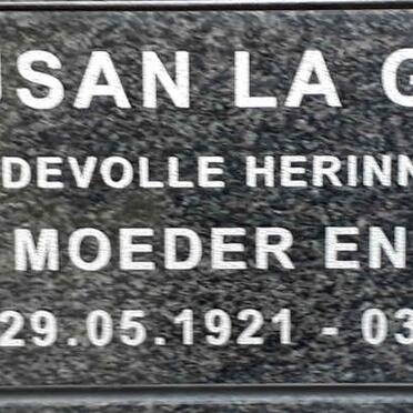 GRANGE Susan, la 1921-2014