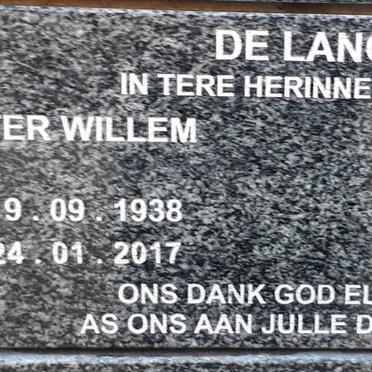 LANGE Pieter Willem, de 1938-2017 &amp; Sophia Maria 1941-2007