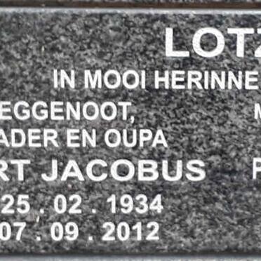 LOTZ ?kert Jacobus 1934-2012 &amp; C.P. CROS? 1933-2013