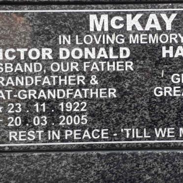 McKAY Victor Donald 1922-2005 &amp; Harriet Irene 1924-2012