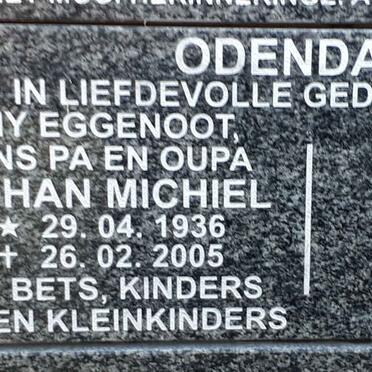 ODENDAAL Johan Michiel 1936-2005