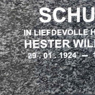 SCHULTZ Hester Wilhelmina 1924-2014