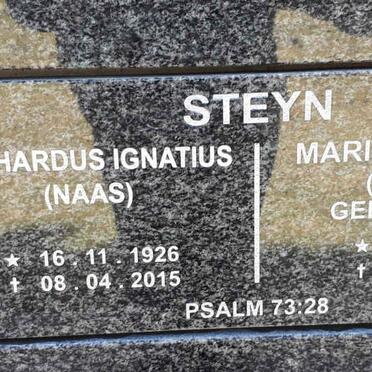 STEYN Gerhardus Ignatius 1926-2015 &amp; Maria Magdalena VENTER 1931-2012