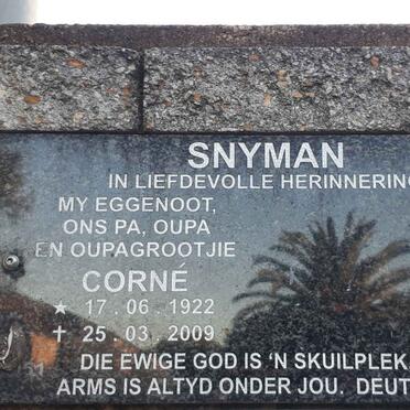 SNYMAN Corne 1922-2009