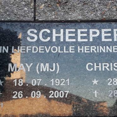 SCHEEPERS C.F.S. 1922-2010 &amp; M.J. 1921-2007