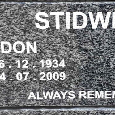 STIDWELL Don 1934-2009 &amp; Julia 1941-2013