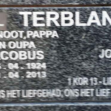 TERBLANCHE Jacobus 1924-2013 &amp; Johanna F. 1932-2016