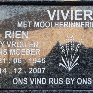VIVIER Coenie 1943-2018 &amp; Rien 1946-2007