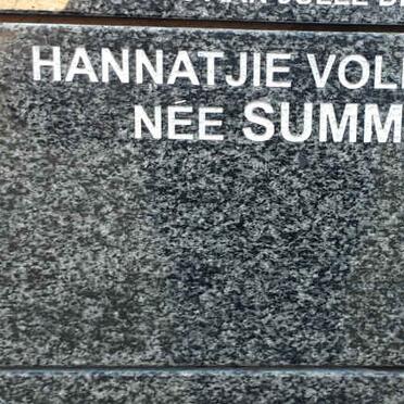 VOLLGRAAFF Hannatjie nee SUMMERS