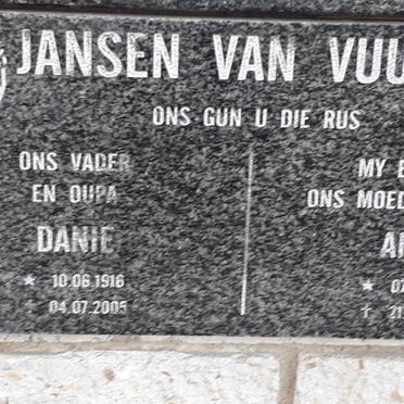 VUUREN Danie, Jansen van 1916-2005 &amp; Anna 1919-2001