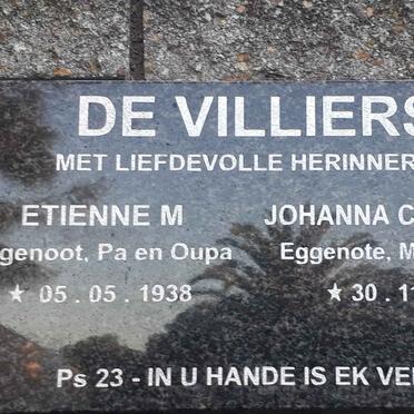 VILLIERS Etienne M., de 1938- &amp; Johanna C. 1937-