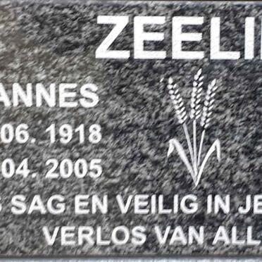 ZEELIE Johannes 1918-2005 &amp; Corrie 1918-2013