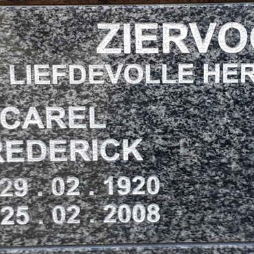 ZIERVOGEL Carel Frederick 1920-2008 &amp; Estelle 1924-2019
